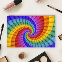 Psychedelic Rainbow Spiral Cosmetic Bag (Large) from ArtsNow.com Front