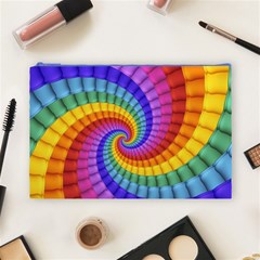 Psychedelic Rainbow Spiral Cosmetic Bag (Large) from ArtsNow.com Front