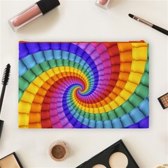 Psychedelic Rainbow Spiral Cosmetic Bag (Large) from ArtsNow.com Back