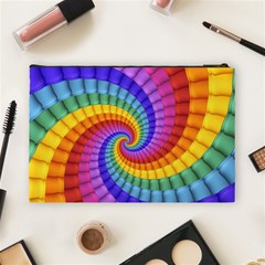 Psychedelic Rainbow Spiral Cosmetic Bag (Large) from ArtsNow.com Back