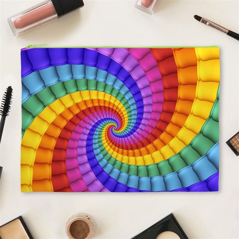 Psychedelic Rainbow Spiral Cosmetic Bag (XL) from ArtsNow.com Front