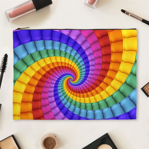 Psychedelic Rainbow Spiral Cosmetic Bag (XL) from ArtsNow.com Front