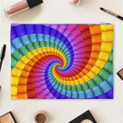 Psychedelic Rainbow Spiral Cosmetic Bag (XL) from ArtsNow.com Back