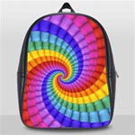 Psychedelic Rainbow Spiral School Bag (Large)