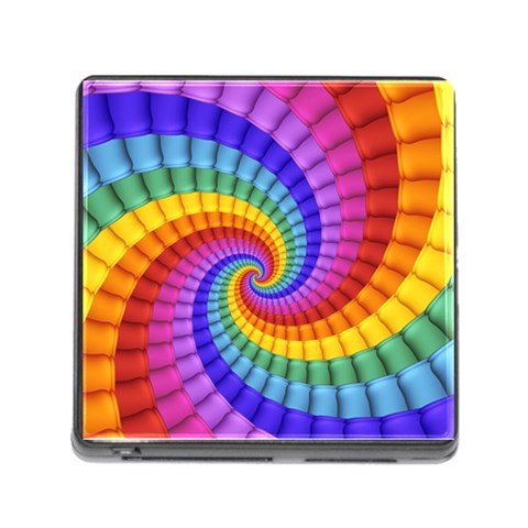 Psychedelic Rainbow Spiral Memory Card Reader (Square) from ArtsNow.com Front