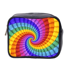 Psychedelic Rainbow Spiral Mini Toiletries Bag (Two Sides) from ArtsNow.com Front