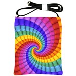 Psychedelic Rainbow Spiral Shoulder Sling Bag