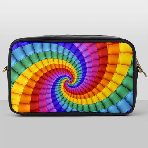 Psychedelic Rainbow Spiral Toiletries Bag (One Side) from ArtsNow.com Front