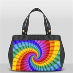 Psychedelic Rainbow Spiral Oversize Office Handbag