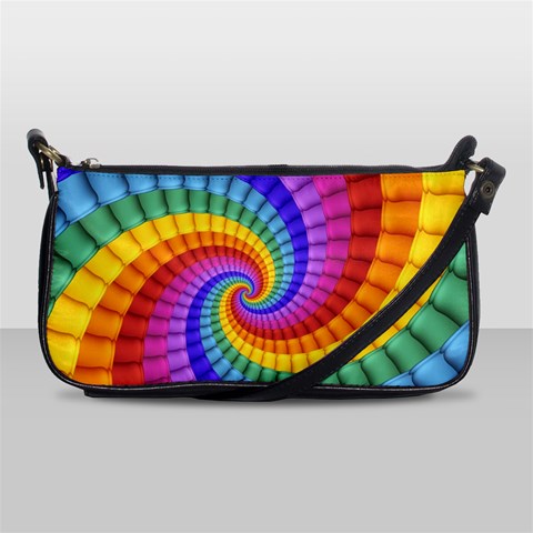 Psychedelic Rainbow Spiral Shoulder Clutch Bag from ArtsNow.com Front