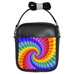 Psychedelic Rainbow Spiral Girls Sling Bag