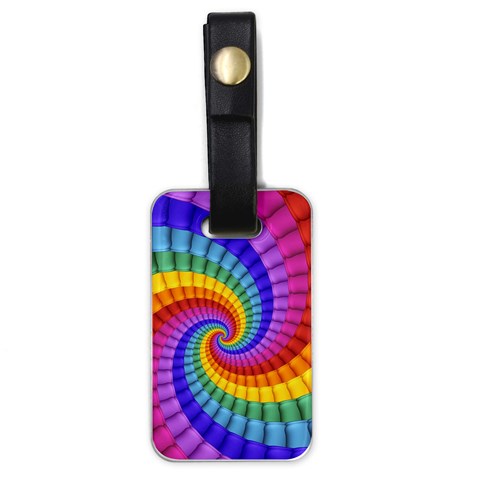 Psychedelic Rainbow Spiral Luggage Tag (one side) from ArtsNow.com Front