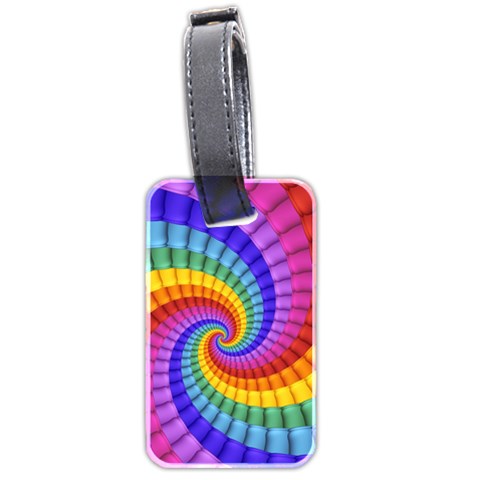 Psychedelic Rainbow Spiral Luggage Tag (two sides) from ArtsNow.com Front