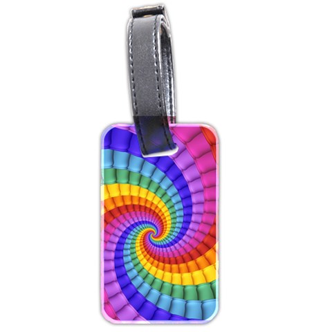 Psychedelic Rainbow Spiral Luggage Tag (two sides) from ArtsNow.com Back