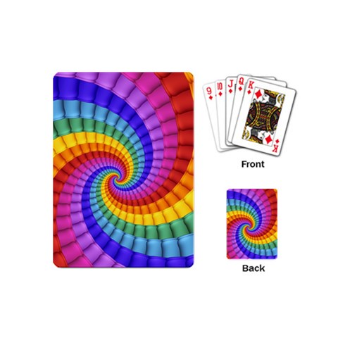 Psychedelic Rainbow Spiral Playing Cards (Mini) from ArtsNow.com Back