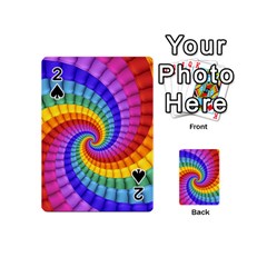 Psychedelic Rainbow Spiral Playing Cards 54 (Mini) from ArtsNow.com Front - Spade2