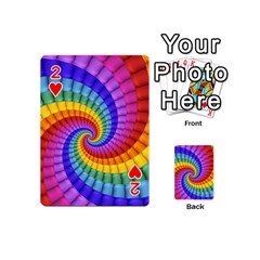 Psychedelic Rainbow Spiral Playing Cards 54 (Mini) from ArtsNow.com Front - Heart2