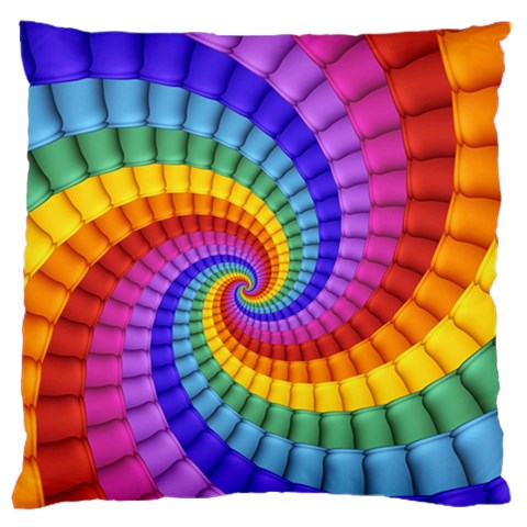 Psychedelic Rainbow Spiral Large Cushion Case (One Side) from ArtsNow.com Front