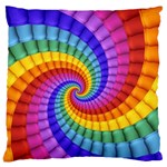 Psychedelic Rainbow Spiral Large Cushion Case (One Side)