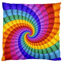 Psychedelic Rainbow Spiral Large Cushion Case (Two Sides) from ArtsNow.com Front