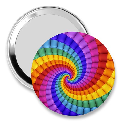 Psychedelic Rainbow Spiral 3  Handbag Mirror from ArtsNow.com Front