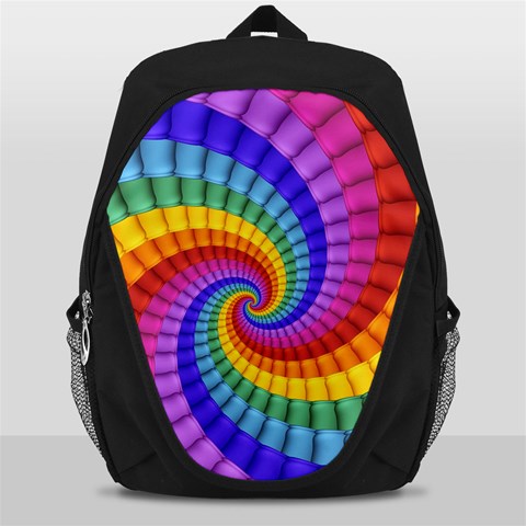 Psychedelic Rainbow Spiral Backpack Bag from ArtsNow.com Front