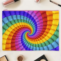 Psychedelic Rainbow Spiral Cosmetic Bag (XXXL) from ArtsNow.com Front