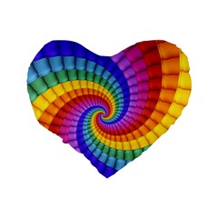 Psychedelic Rainbow Spiral Standard 16  Premium Heart Shape Cushion  from ArtsNow.com Back