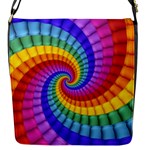 Psychedelic Rainbow Spiral Flap Closure Messenger Bag (S)