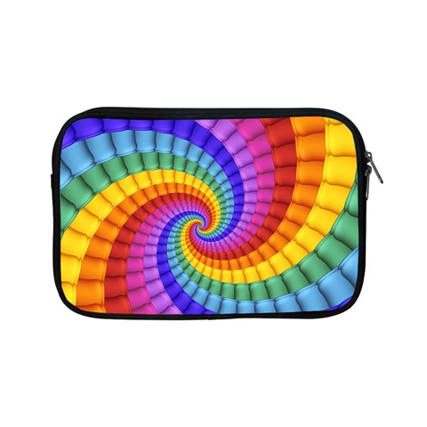 Psychedelic Rainbow Spiral Apple iPad Mini Zipper Case from ArtsNow.com Front