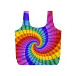 Psychedelic Rainbow Spiral Full Print Recycle Bag (S)