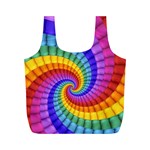 Psychedelic Rainbow Spiral Full Print Recycle Bag (M)