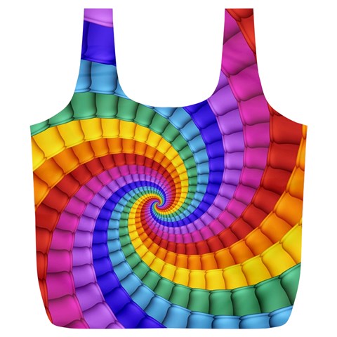 Psychedelic Rainbow Spiral Full Print Recycle Bag (XL) from ArtsNow.com Front