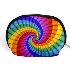 Psychedelic Rainbow Spiral Accessory Pouch (Medium) from ArtsNow.com Front