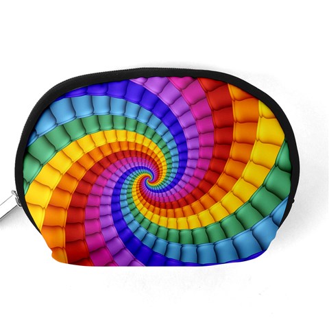 Psychedelic Rainbow Spiral Accessory Pouch (Medium) from ArtsNow.com Back