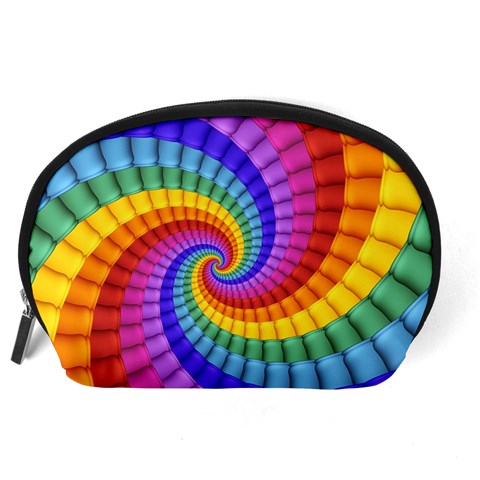 Psychedelic Rainbow Spiral Accessory Pouch (Large) from ArtsNow.com Back