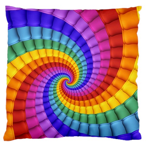 Psychedelic Rainbow Spiral Standard Flano Cushion Case (One Side) from ArtsNow.com Front