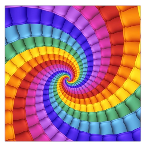 Psychedelic Rainbow Spiral Large Satin Scarf (Square) from ArtsNow.com Front