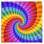 Psychedelic Rainbow Spiral Large Satin Scarf (Square)