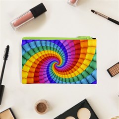 Psychedelic Rainbow Spiral Cosmetic Bag (XS) from ArtsNow.com Back