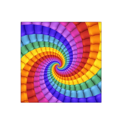 Psychedelic Rainbow Spiral Satin Bandana Scarf from ArtsNow.com Front