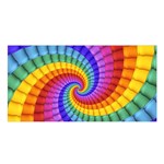 Psychedelic Rainbow Spiral Satin Shawl