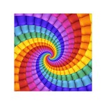 Psychedelic Rainbow Spiral Small Satin Scarf (Square)