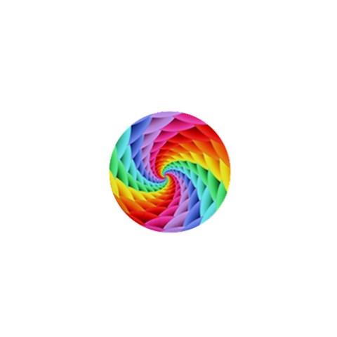 Psychedelic Rainbow Spiral 1  Mini Button from ArtsNow.com Front