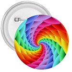 Psychedelic Rainbow Spiral 3  Button