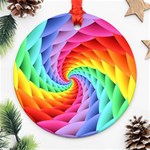 Psychedelic Rainbow Spiral Ornament (Round)