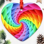 Psychedelic Rainbow Spiral Ornament (Heart)