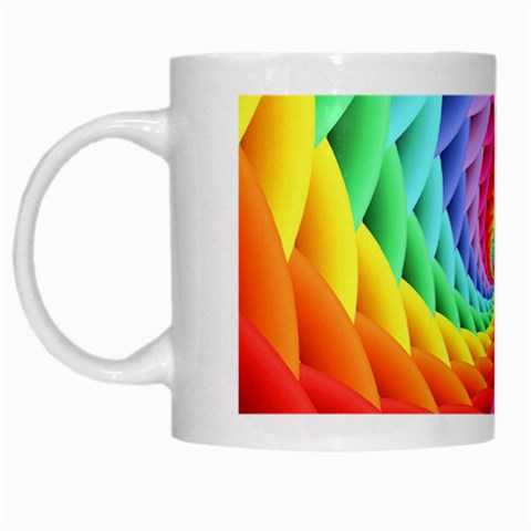 Psychedelic Rainbow Spiral White Mug from ArtsNow.com Left