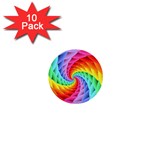 Psychedelic Rainbow Spiral 1  Mini Button (10 pack) 