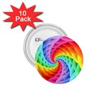 Psychedelic Rainbow Spiral 1.75  Button (10 pack) 